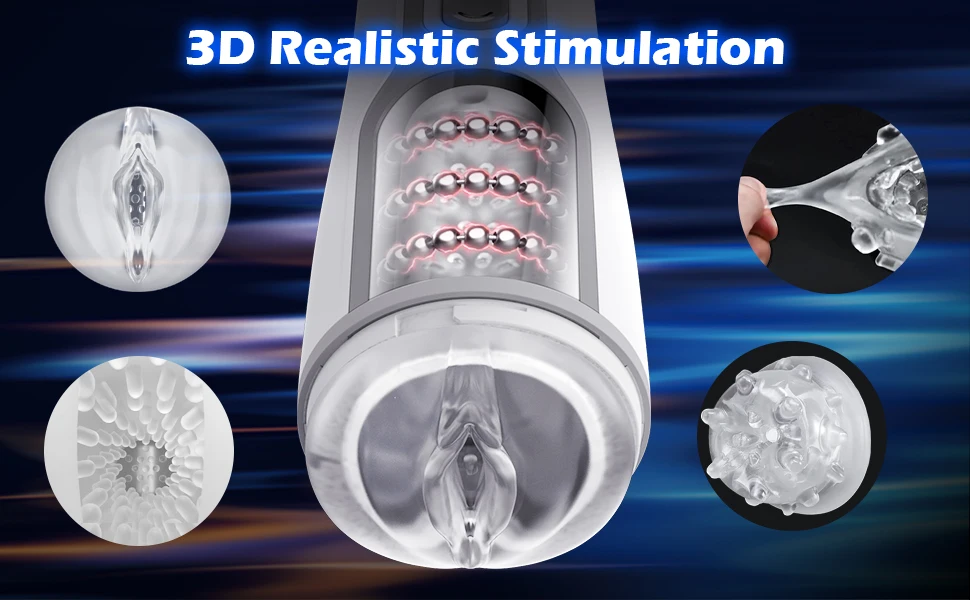 Automatischer männlicher Masturbator, 4D, realistische Taschenmuschi, Masturbation, Teleskoprotation, Sexspielzeug für Männer_voghion.com