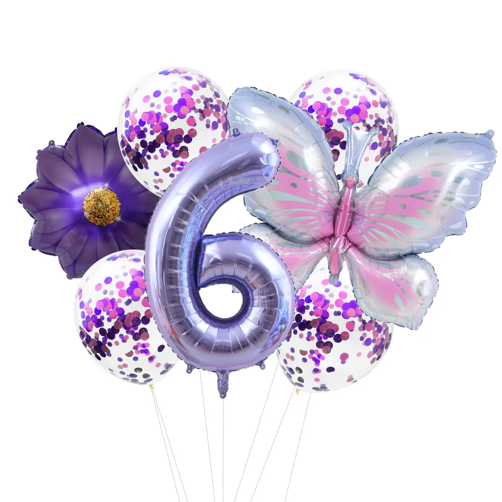 9pcs Butterfly Foil Air Balloon Set Birthday Wedding Valentine Baby Party