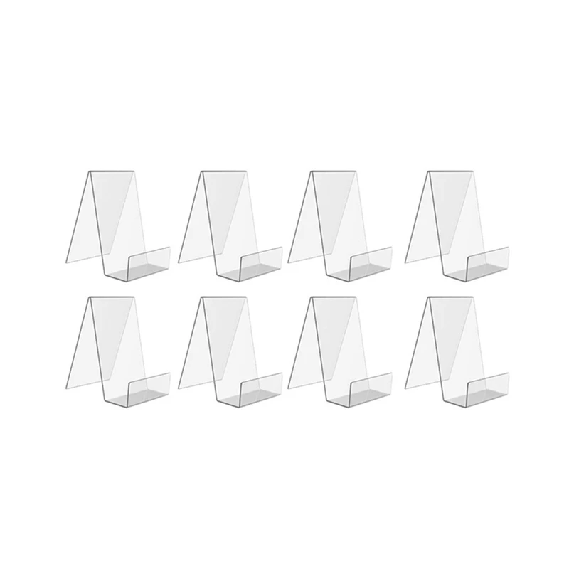 

BEAU-8PCS Acrylic Book Display Stand With Ledge Clear Acrylic Easels For Displaying Book Photo Music Sheets Artworks