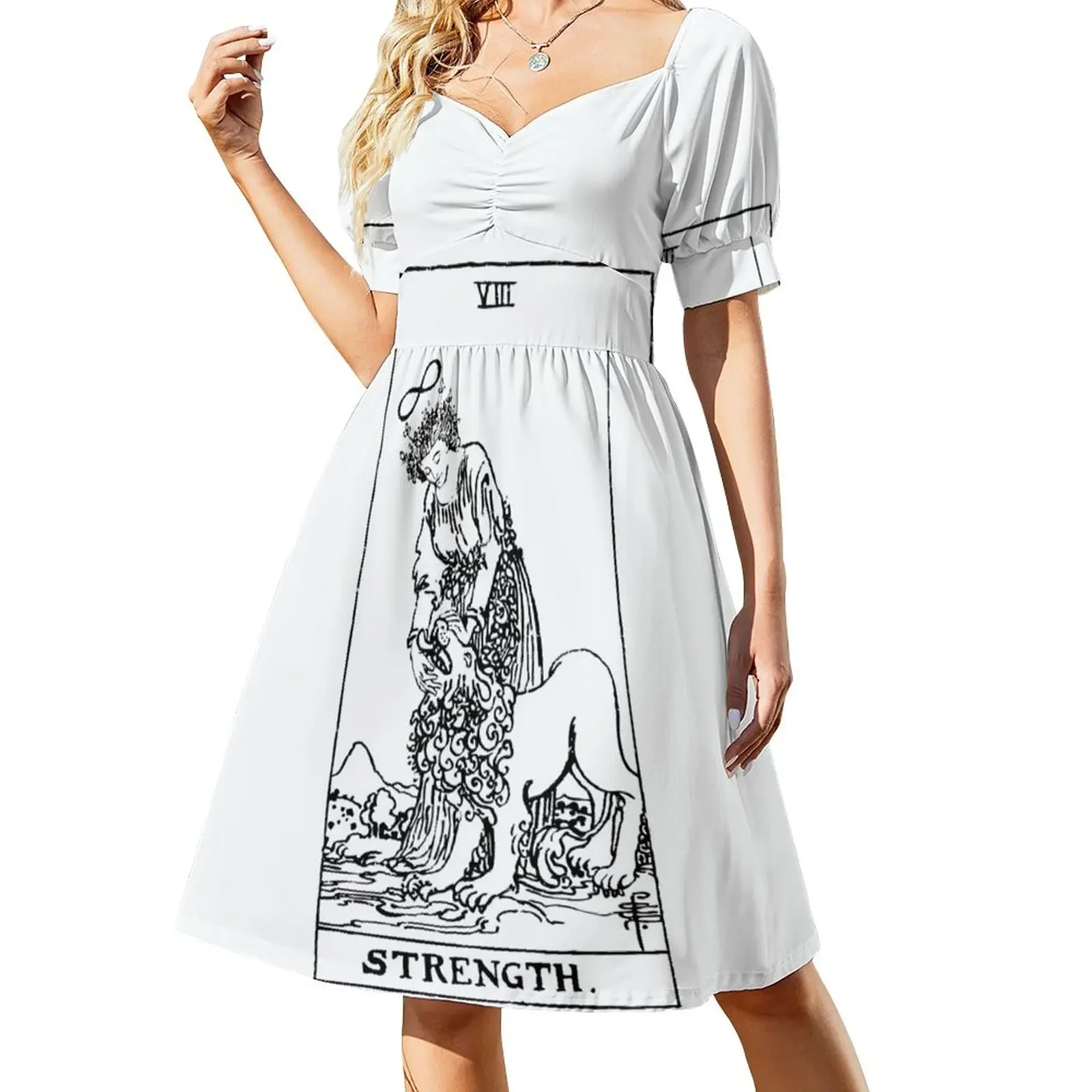 

Tarot Card : Strength black & white Sleeveless Dress dresses for prom summer women's suit