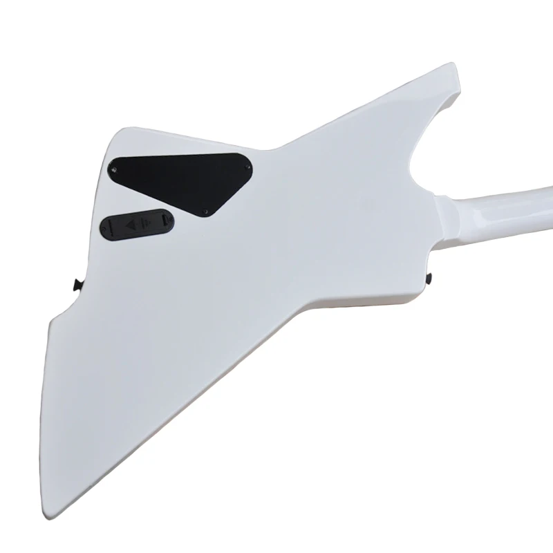 Shaped Goose Electric Guitar White Body Snake Fingerboard Inlaid With Active Line Black OTGT-2009