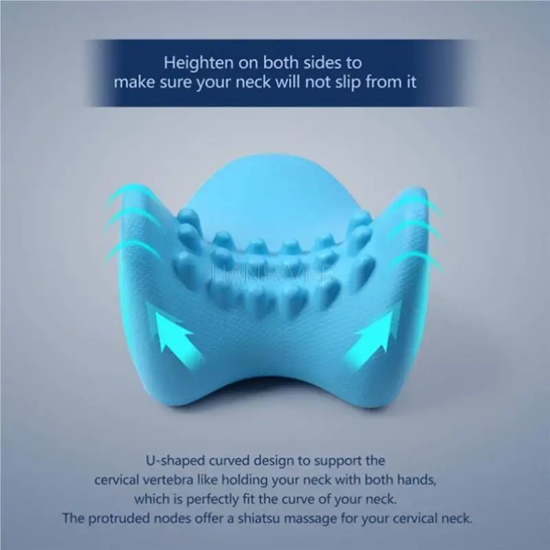 Nek schouder relaxer nek curve corrector voor spier relax blauw sleeping home massage traction correction neck pillow