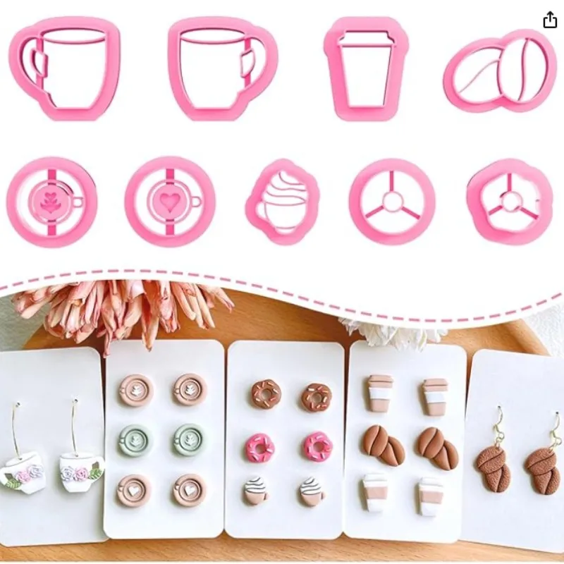 

Cute Teapot Donut Shape Polymer Clay Cutter Soft Pottery Clay Molds for DIY Handmade Earring Jewelry Pendant Making Tool