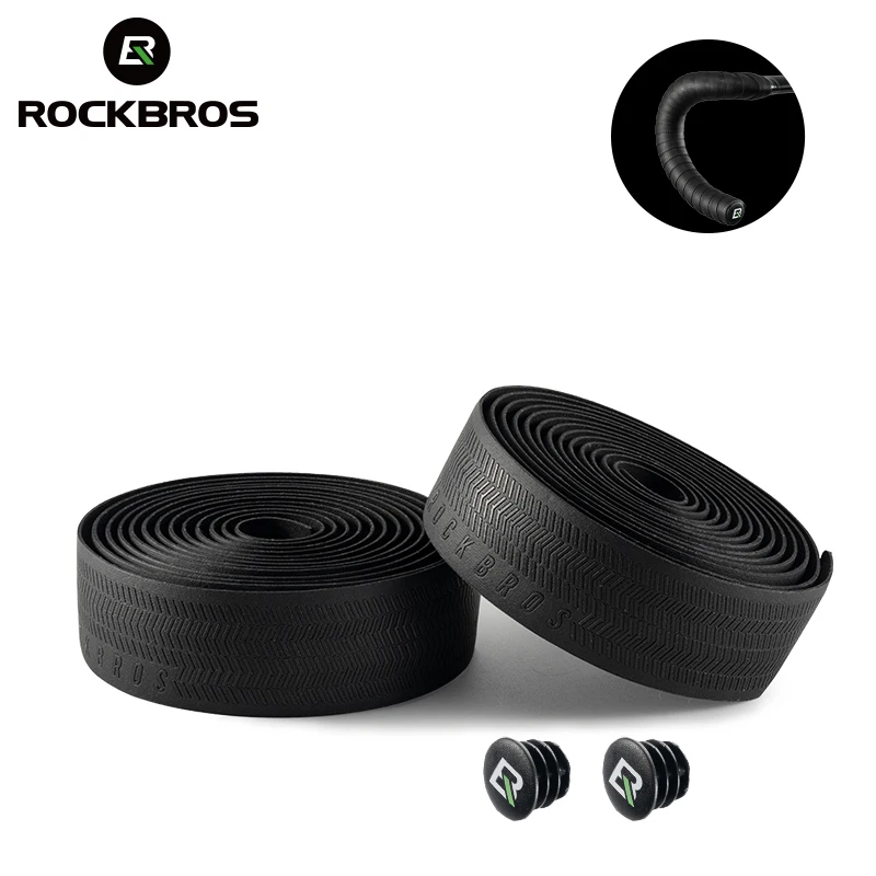 ROCKBROS Road Bike Handlebar Tape PU EVA Anti-slip Lightweight Bicycle Bar Tape With 2 Bar Plug Bike Accessories bike handlebar tape bike accessory