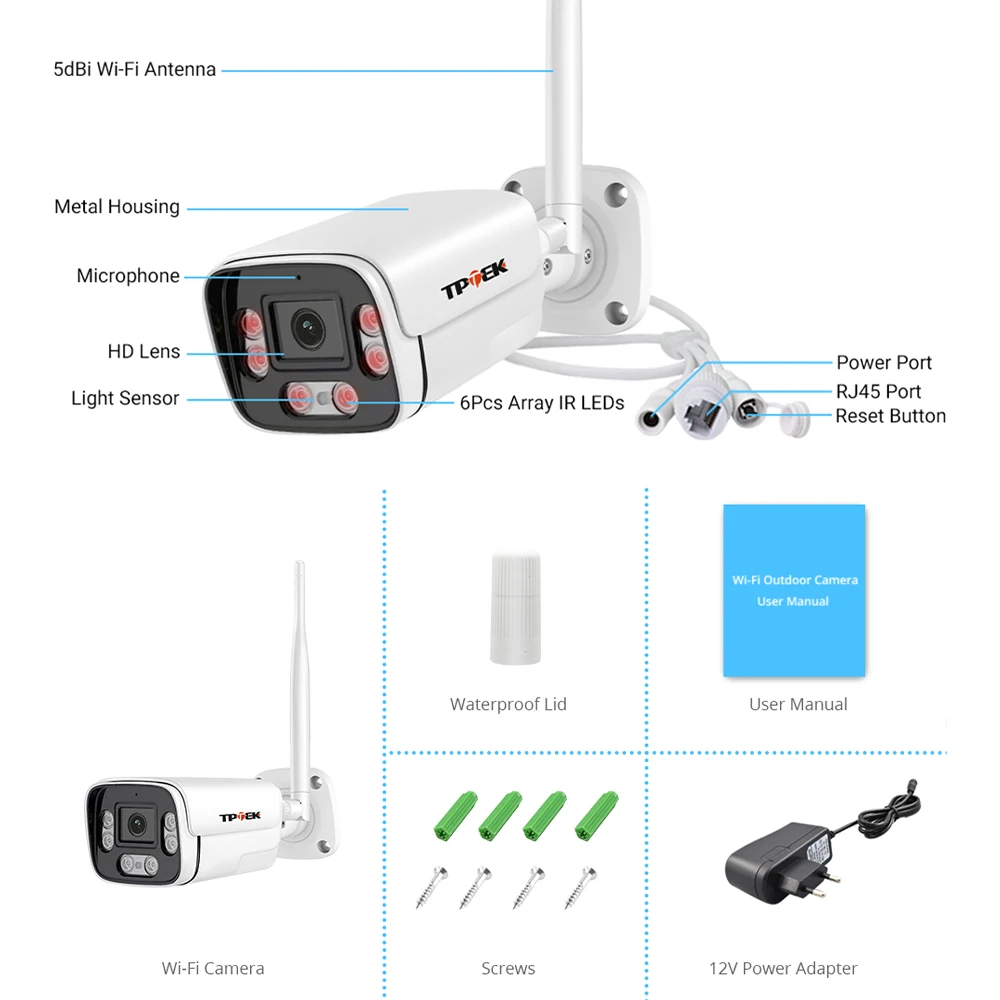 8mp 4K Ip Camera Wifi Buitenshuis Bewaking Thuis Securtiy Bescherming Cctv Wi Fi Camara 5mp Video Wi-Fi Waterdichte Camhi Ip Cam