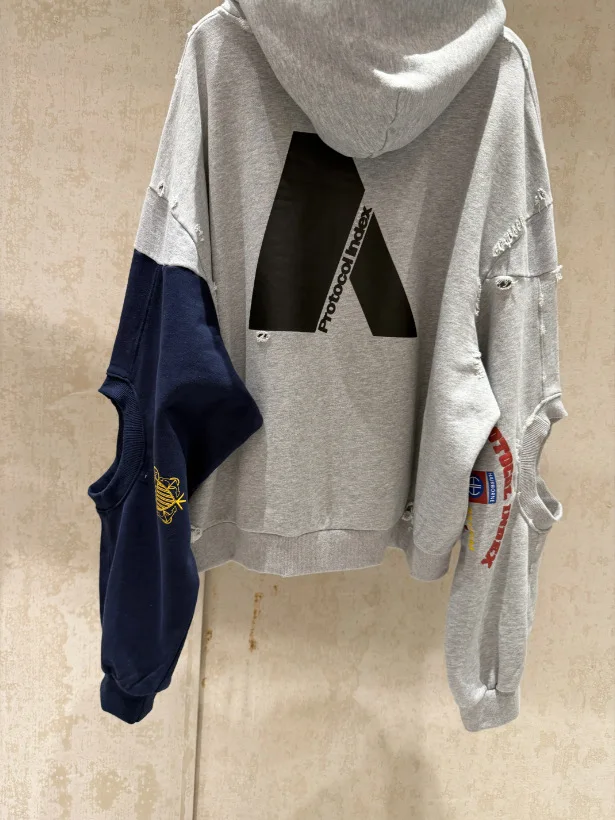 PROJECT G/R 2026 Patchwork ARMY Vintage Damaged Cardigan Pullover Men Women Best Quality Hoodie