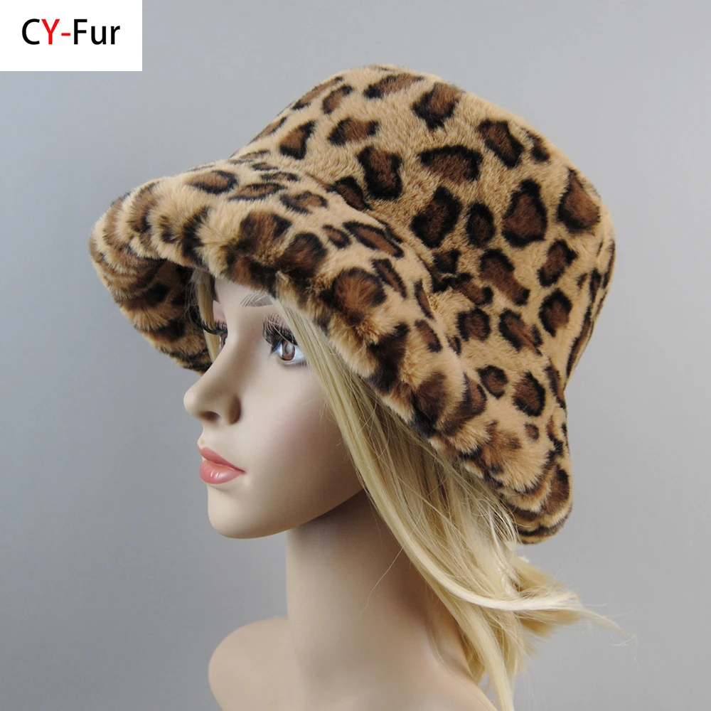 

2024 New Style Super Soft Women Winter Hat Fake Rabbit Fur Hats Cotton Lining Warm Russian Fashion Ski Beanies Plush Solid Color