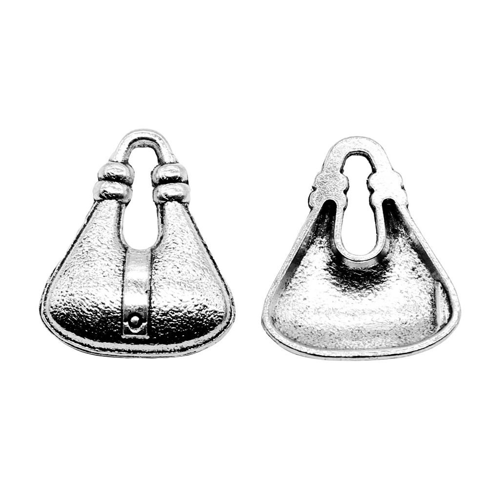 

20pcs/lot 18x15mm Handbag Charms For Jewelry Making Antique Silver Color 0.71x0.59inch