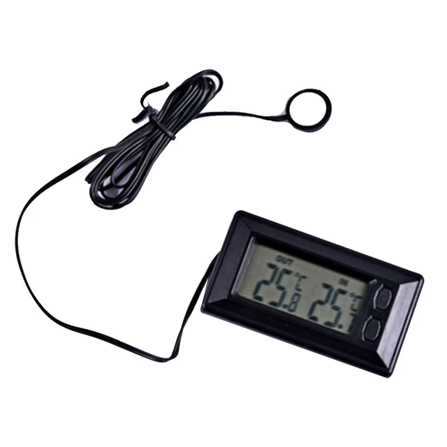 Car Thermometer Inside Outside, Digital 12V LCD Display Indoor Outdoor  Sensitivity Thermometer Temperature Meter