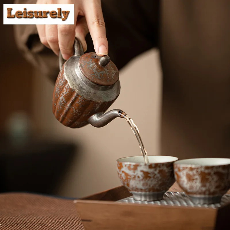 Antique Gilded Silver Ceramic Teapot Japanese Tea Infuser Pot Household Tea Soaking Kettle With Strainer Teaware Supplies Craft