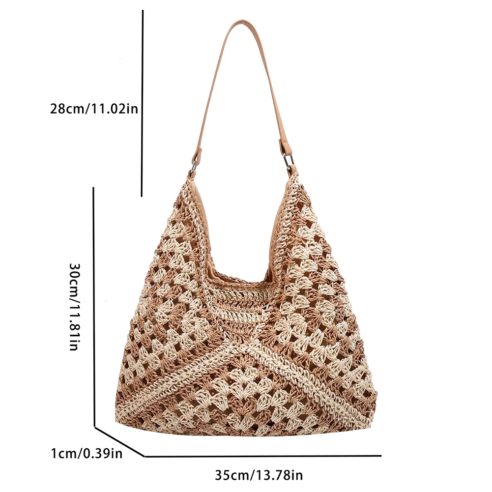  ZYYMMNN Beach Bag Straw Bags Women Summer Raffia Handbag Travel  Palm Basket Silk Scarf Tote : Clothing, Shoes & Jewelry