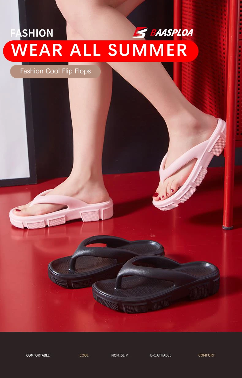 Baasploa 2022 Sandals Home Slippers Summers Thick Platform Womens Outdoor Anti-Slip Slides Ladies Shoes Mules Dropshipping