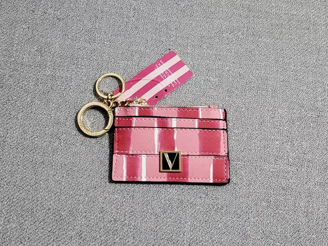 VS Signature Pink White Stripe Passport Card Case Holder Wallet - AliExpress