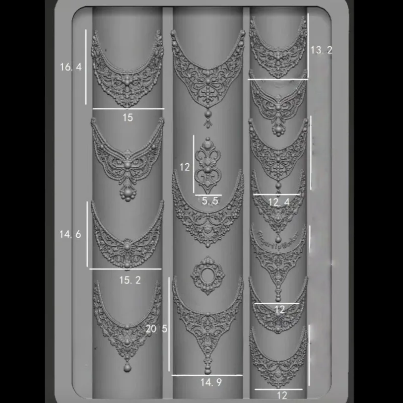 새로운 1개 3D 아크릴 몰드 프렌치 목걸이 보석 사진 프레임 바로크 하트 네일 아트 장식 DIY 실리콘 네일 몰드