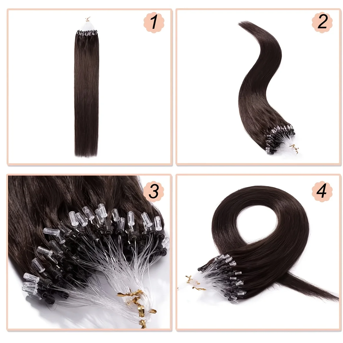 Ugeat Microlink 마이크로 루프 헤어 익스텐션 100% 실제 인간의 머리카락 14-26인치 1g/1s 100g/100s 풀 헤드 세트 내추럴 스트레이트