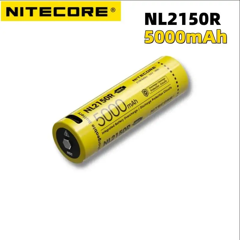 

NITECORE NL2150R 5000 мАч фонарики 3,6 в 18 Вт/ч Защищенный Литий-ионный USB-C перезаряжаемый фонарик 21700 Аккумулятор для фонарика