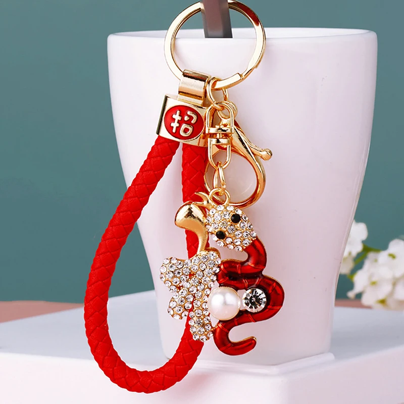 2025-Year-Of-Chinese-Zodiac-Snake-Lucky-Pendant-Keychain-Creative-Key ...