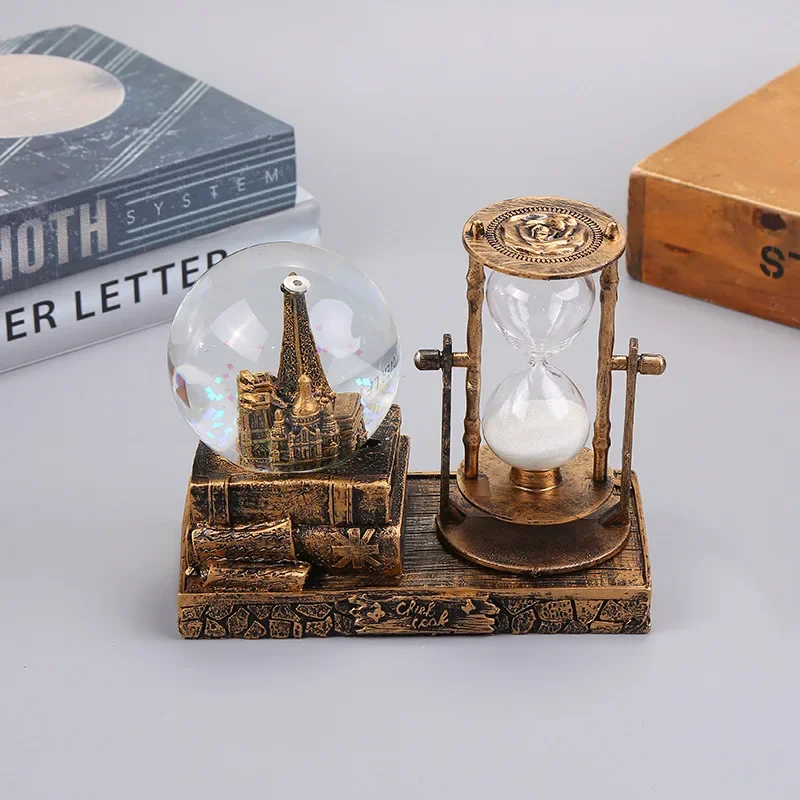 Vintage Hourglass home accessories luxury home decoration room Rotating Metal Sandglass office desk accessories Sand Clock Timer