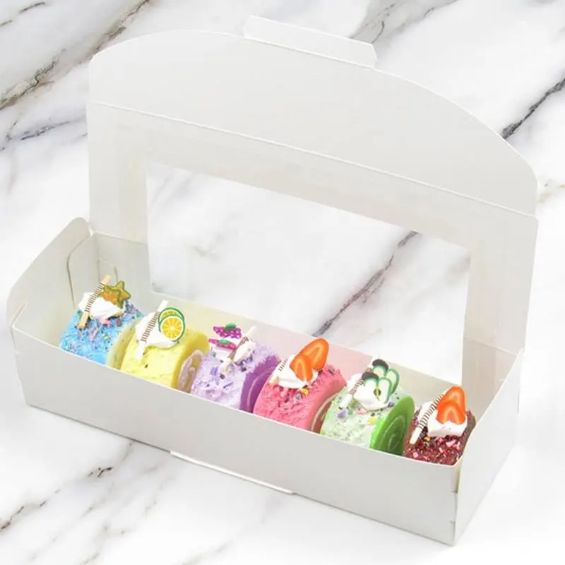 20/40Pcs White Cake Box with Showcase Window - Food-Safe, Clear