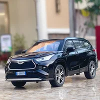 1:32 Toyota Highlander 2023 SUV Alloy Die Cast Toy Car Model Sound and Light Pull Back Children's Toy Collectibles Birthday Gift 1