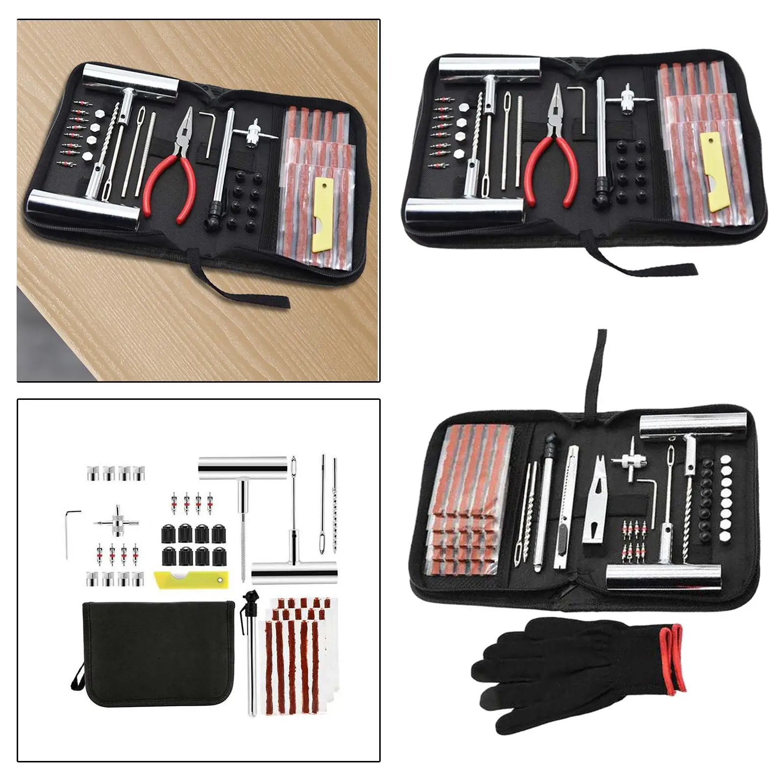 

Car Tyre Repair Set Universal Flat Tire Puncture Patch Tool Set with Plugs for Cars Trailers