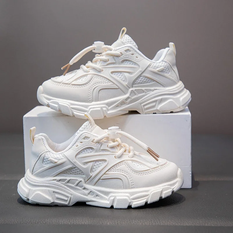 Children's Sneakers for Boy Fashion Girls Causal White School Tennis Shoes Non-slip Simple Kids School Running Sneakers Classic
