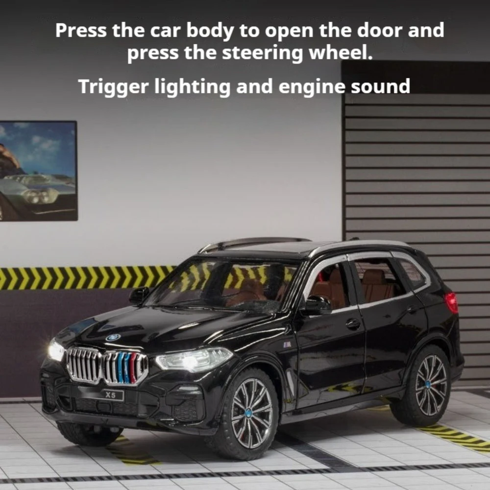 Deluxe 1:24 BMW X5 Miniature Toy SUV with Sound and Light