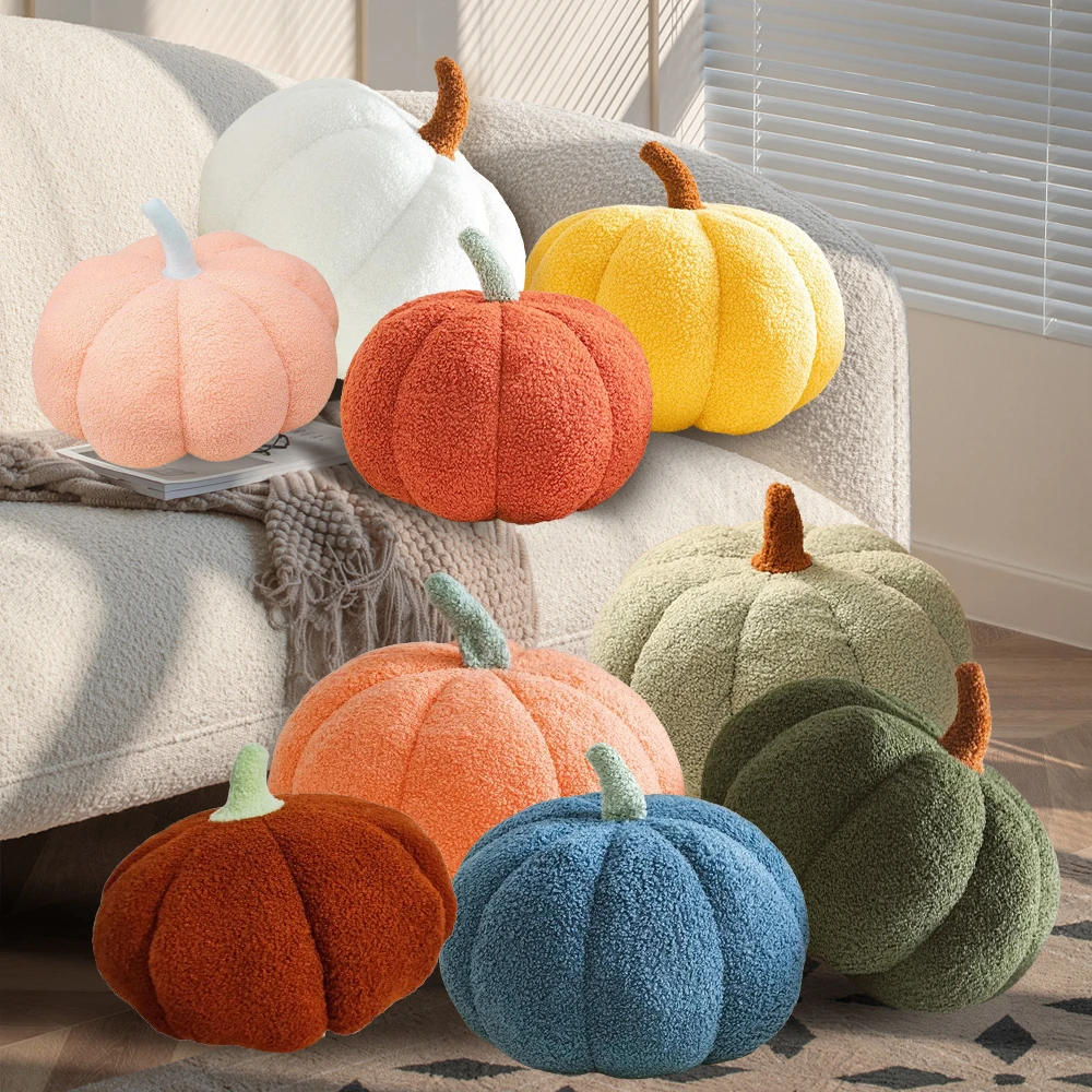 20cm Small Size Soft Pumpkin Plush Toys Lovely Stuffed Plant Bedroom Decoration Halloween Decor Dolls Soothing Pillow for Kids