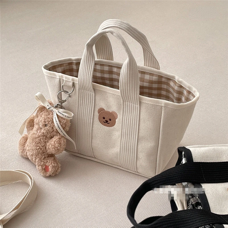 Korea Mommy Bag Large Capacity Portable Diaper Bag Nappy Multifunctional Drawstring Canvas Outdoor Handbag Mother Baby Bag 6