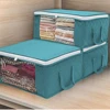 Large Capacity Storage Folding Box Zipper Cover Transparent Organizer Bedroom Shelf Wardrobe Clothes Toy Cabinet Container Box 2