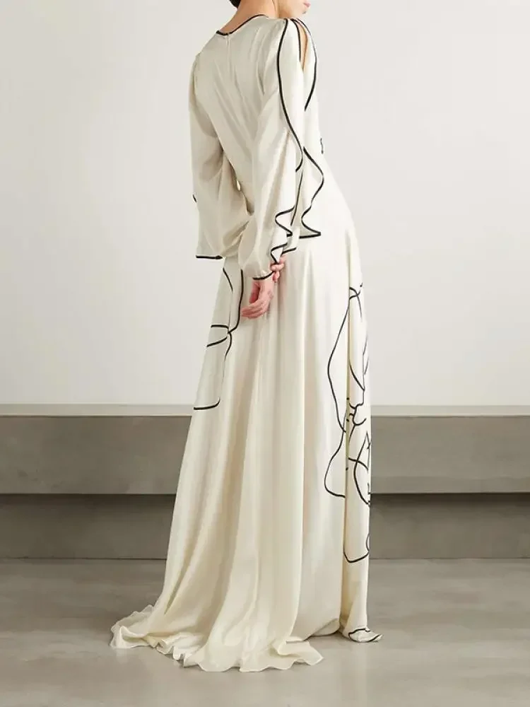 UOOZEE Elegant Party Evening Dresses 2025 Women Summer Fashion Flower Printed Ruffled Sleeves Falbala Wedding Banquet Dress - 2