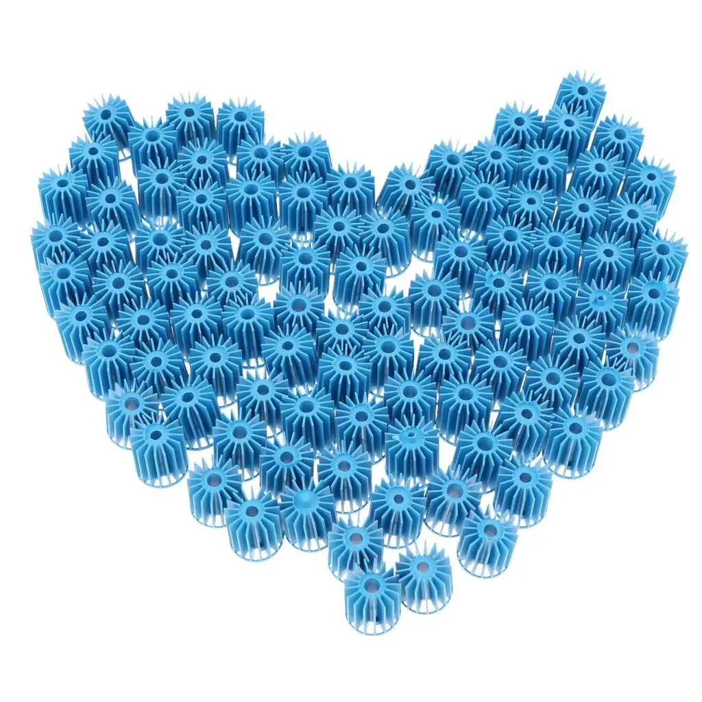 100 Pcs Bio-Ball Filter Media Aquarium Fish Pond Freshwater Saltwater Wet/Dry Systems Blue aquarium filter