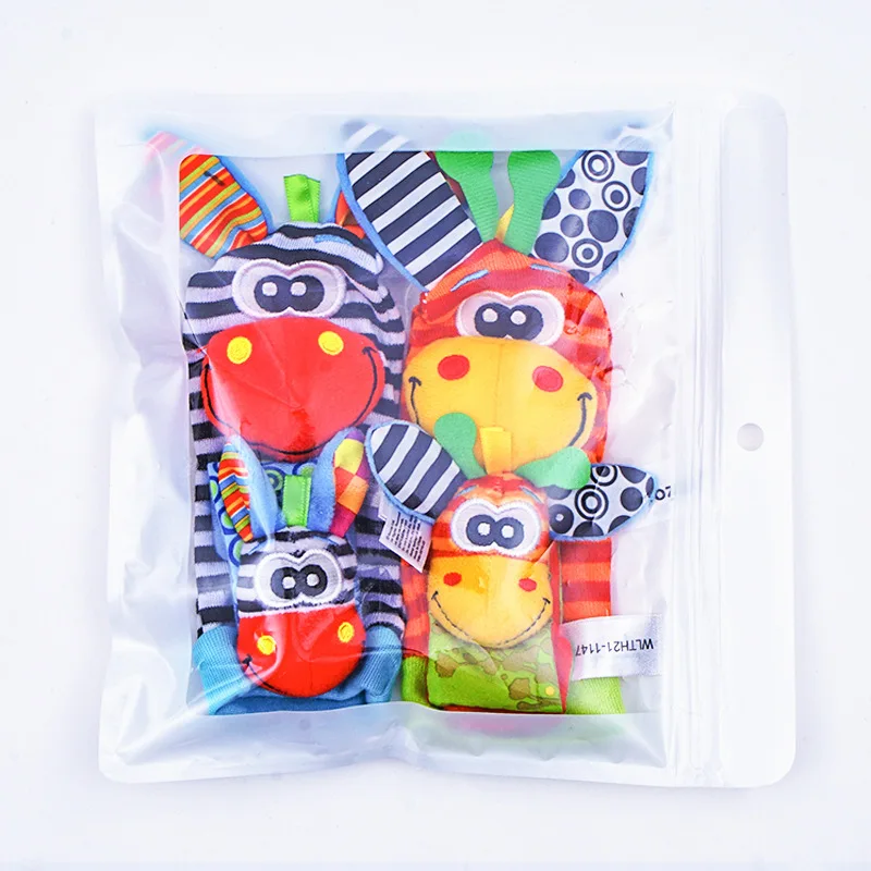 Animal Baby Socks Rattles 0 12 Months Stuffed Toys Sock Wristband Infant Newborn Toy