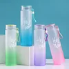 500ML Frosted Color Gradient Sports Water Bottle Portable Gym Fitness Workout Water Cups Outdoor Camping Cool Juice Drinking Cup