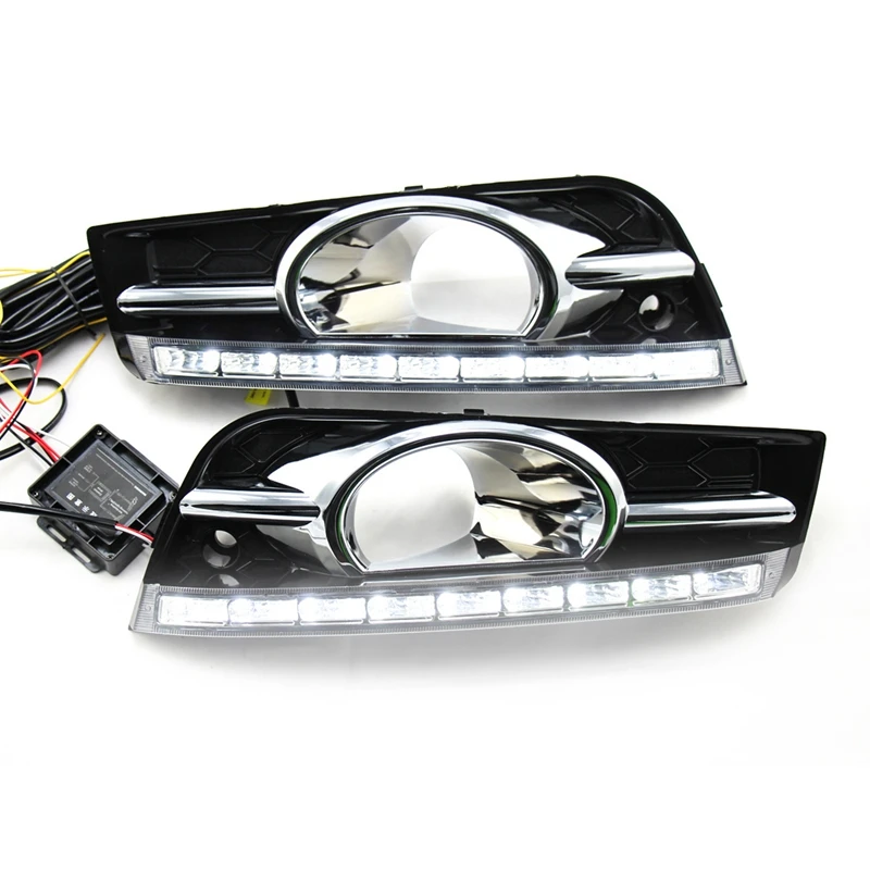 

For Chevrolet Cruze 09-12 Left &Right DRL LED Daytime Running Light Lamp With Fog Lamp Hole Turn Signal Dimmed Light