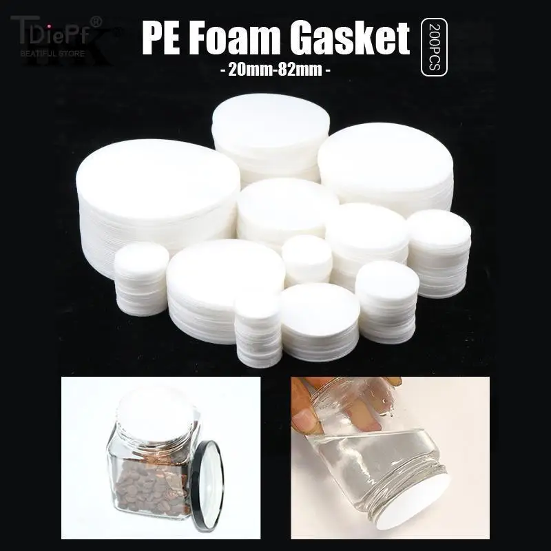 

200Pcs 20mm-82mm Self-adhesive Foam Pressure Sensitive Seal Cap Lining Tamper Resistant Seals Liner For Cosmetic Jar Bottle Pot