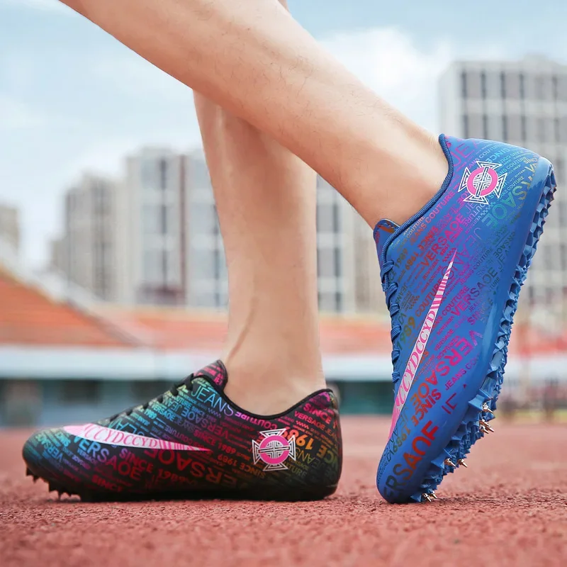 34-46 Men Kids Track Field Training Spikes Shoes Women Athlete Running Shoes Men Spike Racing Sneakers Plus Size