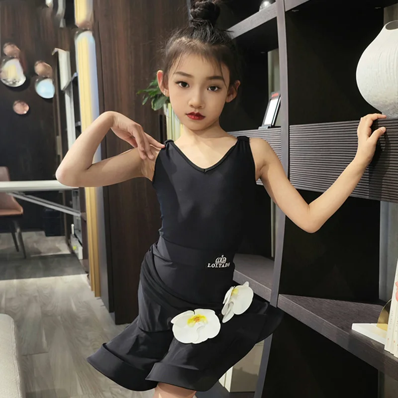 

Новинка 2024, комплект для латиноамериканских танцев для девушек, танцевальный костюм с открытой спиной, тренировочное платье на бретельках для танго и Танго, DL11763