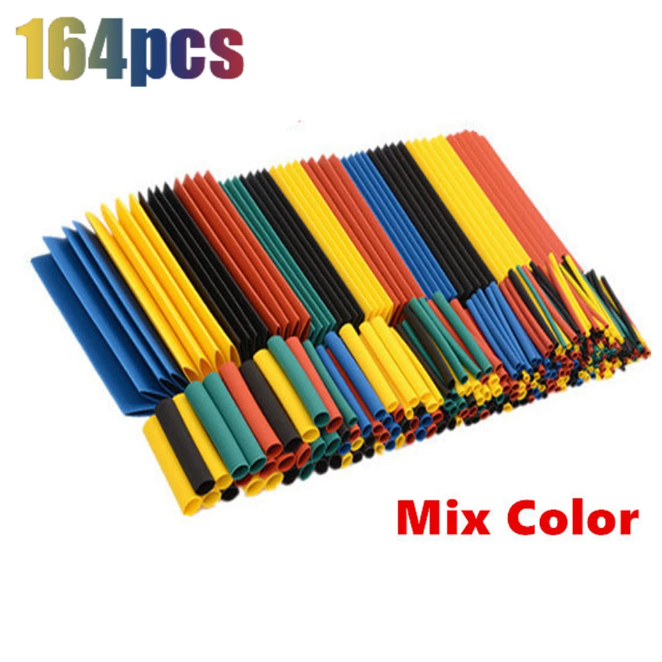 164 Pieces Heat Shrink Tube Thermoresistant Multi-color Cable Sleeve  Shrinkable Connection Wire Wrapping Kit Household - AliExpress