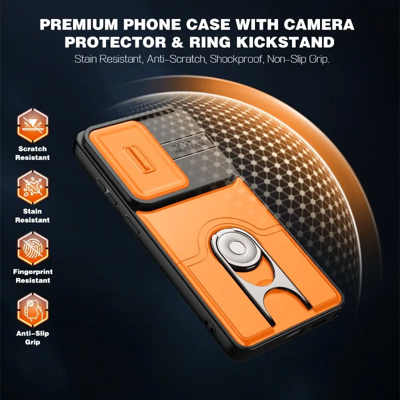 Enhanced Shockproof Armor Cover with Slide Camera Protection & Magnetic Holder