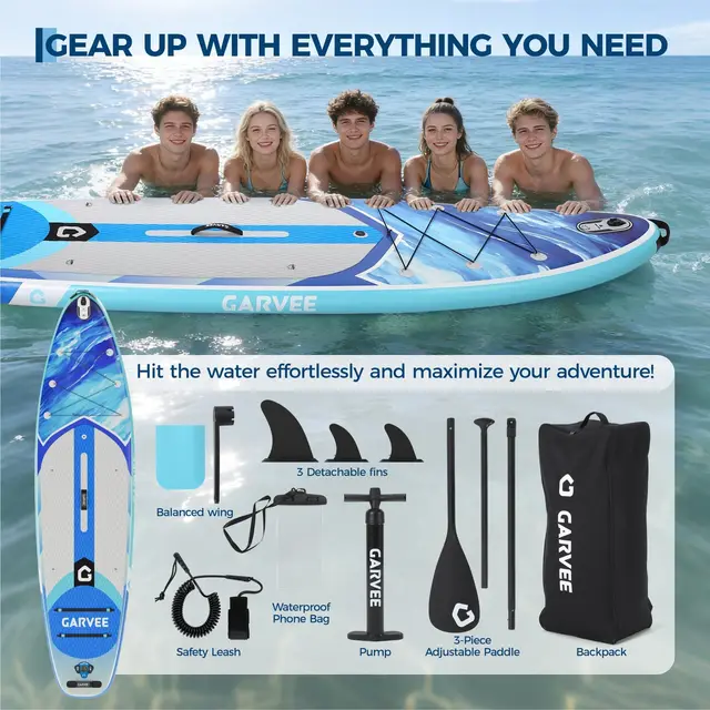 Inflatable Paddle Board,Inflatable Stand Up Paddle Boards with Premium SUP Accessories,450LB High Weight Capacity Wide