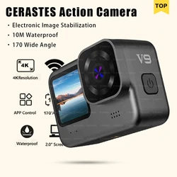 CERASTES 2024 New 4K60FPS WiFi Anti-shake Action Camera Go With Remote Control Screen Waterproof Sport Camera pro drive recorder