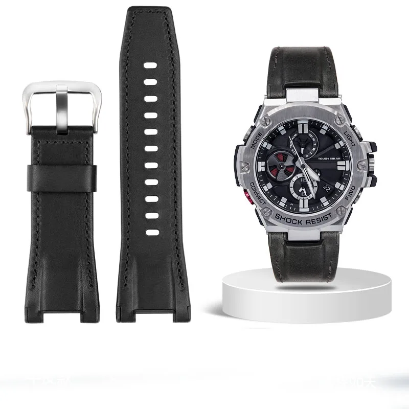 Premium Genuine Leather Watch Strap - Notched Design, 26mm Width