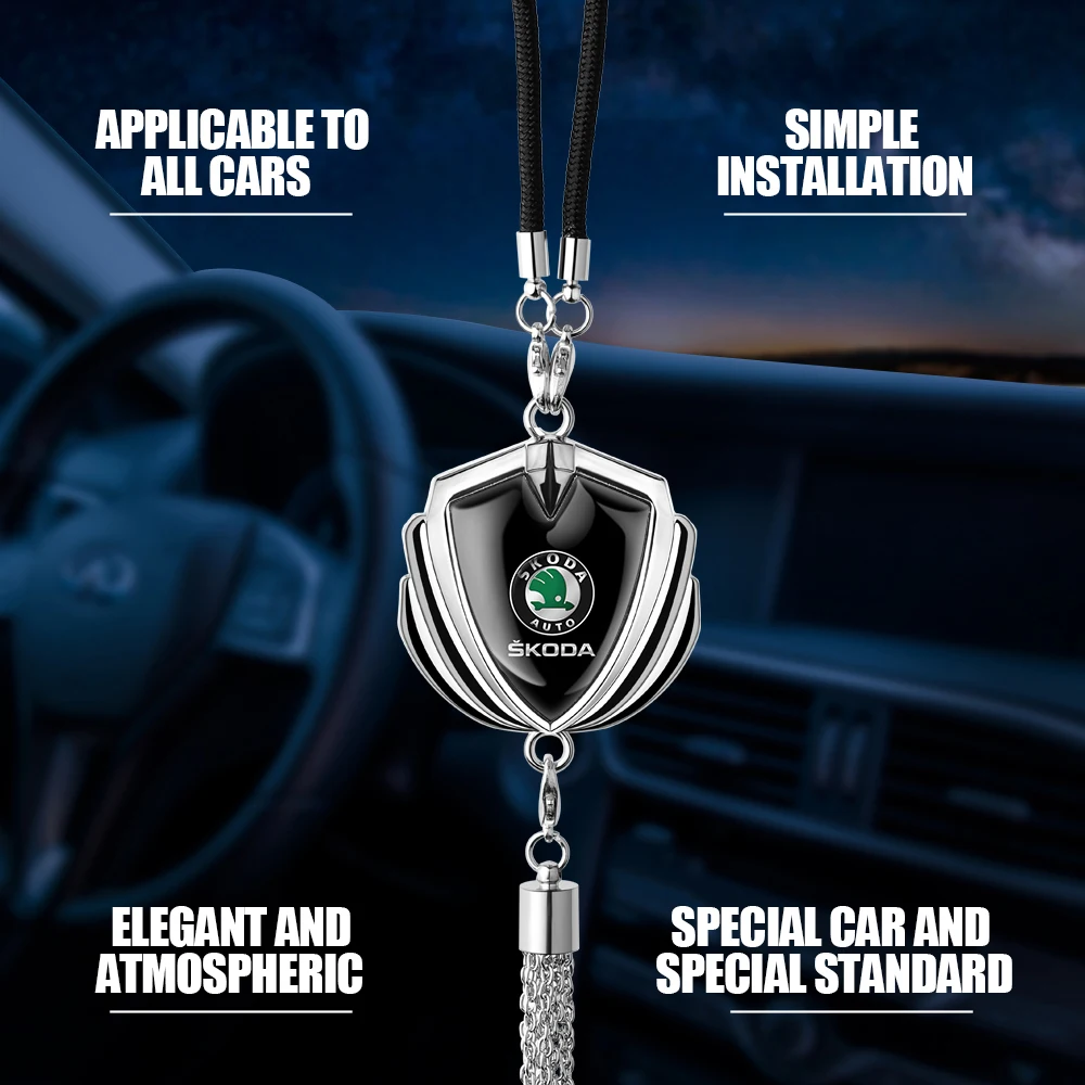 Car Accessories Hanging Metal Pendant Rearview Mirror Ornaments Gift For Skoda Octavia Rapid Fabia A7 Superb KAMIQ Roomster VRS