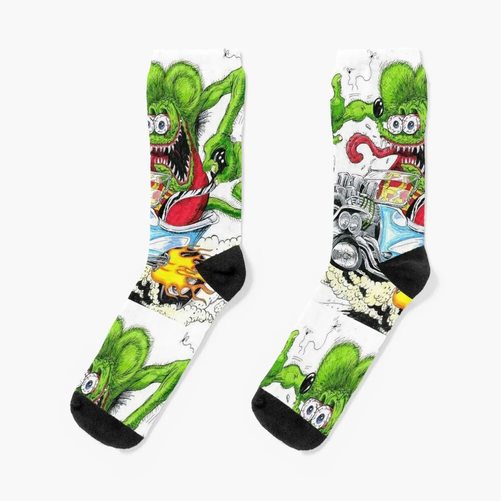 rat fink Socks FASHION moving stockings Socks Male Women's
