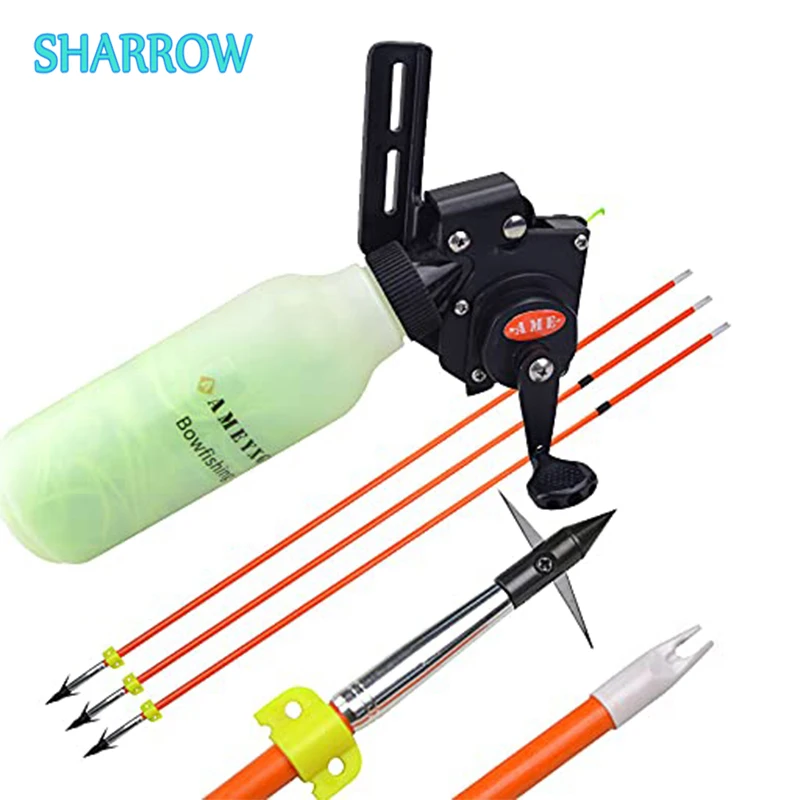 Set Di Mulinelli Da Pesca Bowfishing Con Corda Da 40M Con 3 Pezzi Bowfishing Arrow Tiro Con L'Arco Arco Composto Arco Ricurvo Caccia Corda Da Pesca