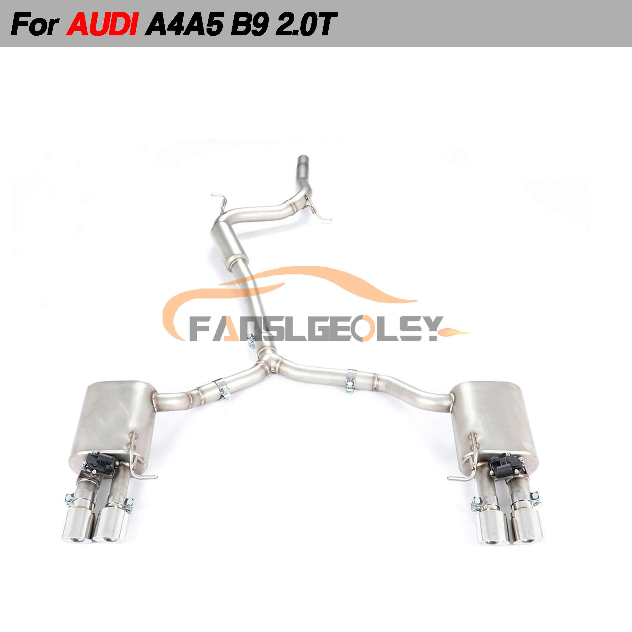 

For Audi A4 A5 B9 2.0T Steel Catback Performance Exhaust System Valve With Muffler Pipes Tuning exhaust assembly