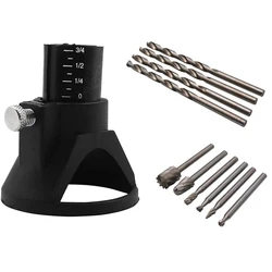 Kit de Guide de coupe polyvalent, tige HSS, mèches de routeur de routage et 4 mèches de foret hélicoïdal pour outils rotatifs 11 pièces 