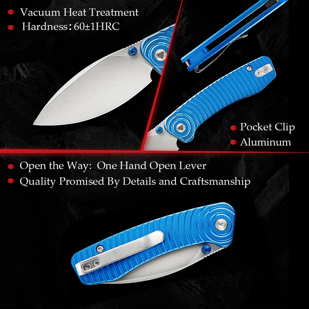 TRIVISA Koala-L Pocket Folding Knife for Men,EDC Camping Outdoor