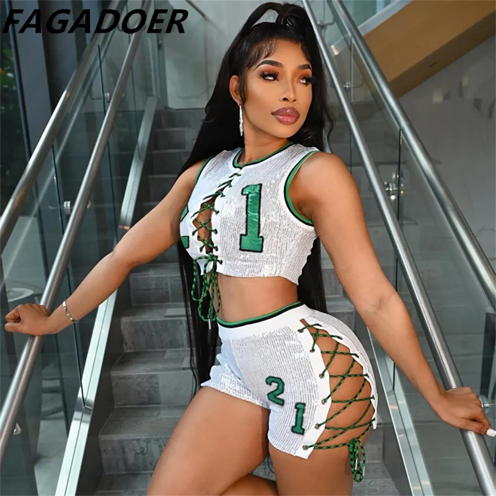 Fagadoer Sporty Fashion Sequined Dress Side Hollow Out Lace-up Basketball  Jersey Dresses Summer 2022 Sexy Streetwear Outfits 3xl - Dresses -  AliExpress